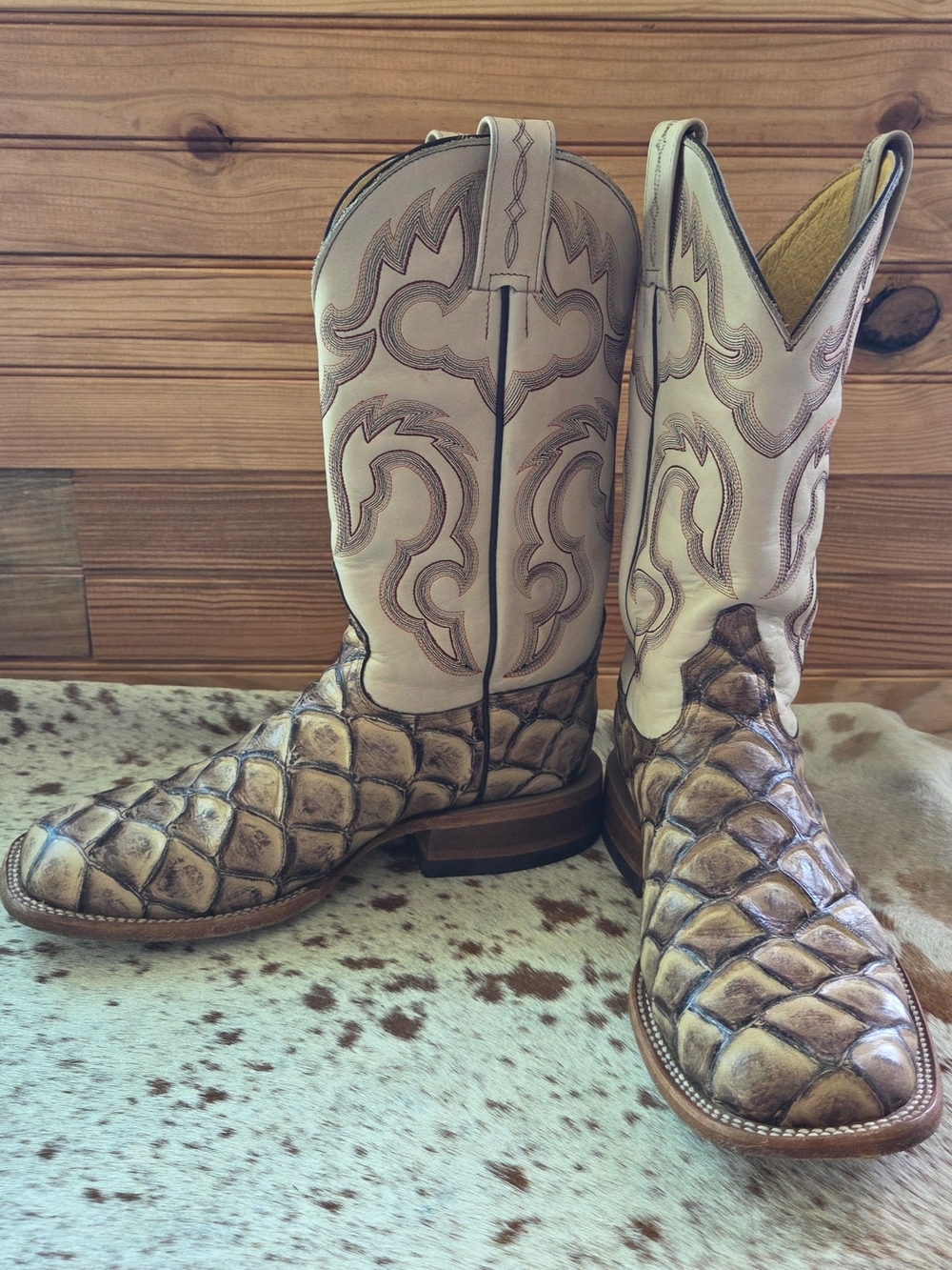 Men's Pirarucu fish-scale vamps Western Boots